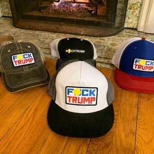 🍊✔️ F Trump Flat Bill SnapBack distressed hat